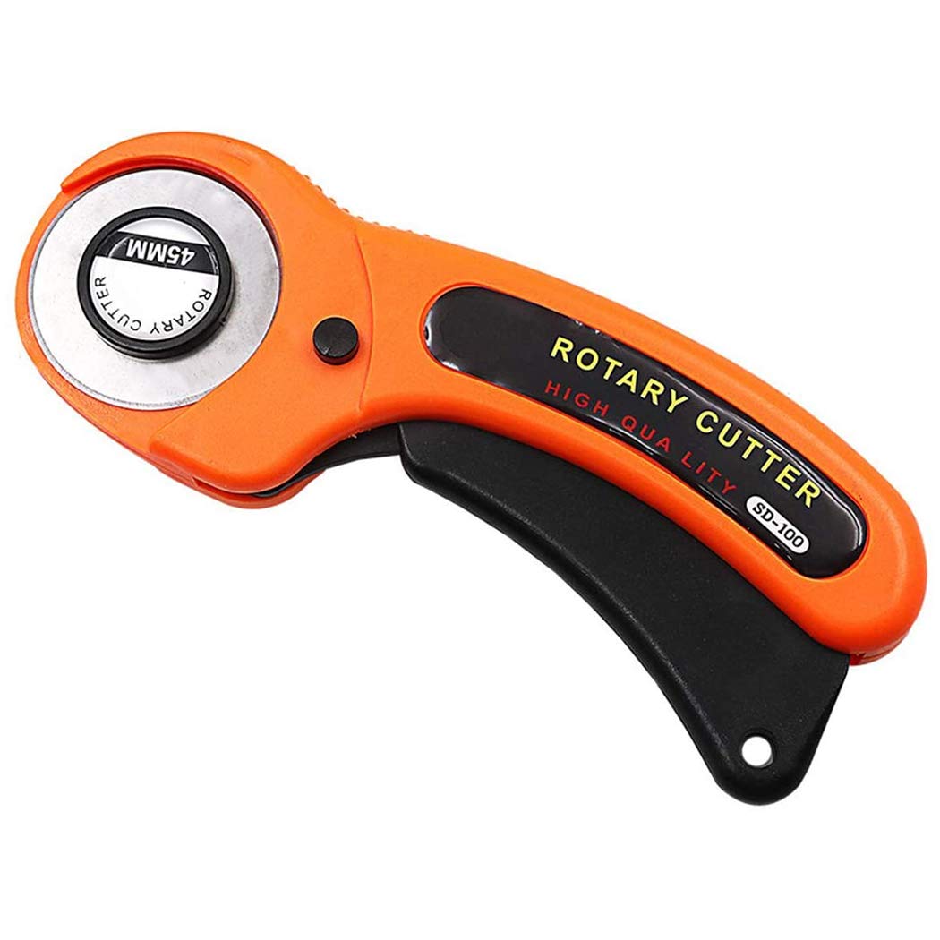 45mm Rotary Cutter, Rotary Cutter for Fabric Sewing, Fabric Rotary Cutter with Safety Lock Fits for Cutting Fabric/Paper/Vinyl/Felt/Leather for DIY Quilting Fabric Cloth Arts Crafts