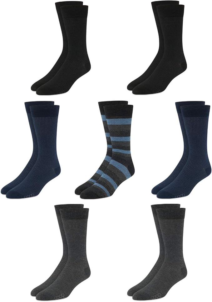 Van Heusen Men's Dress Socks Lightweight MidCalf Crew Dress Socks (7
