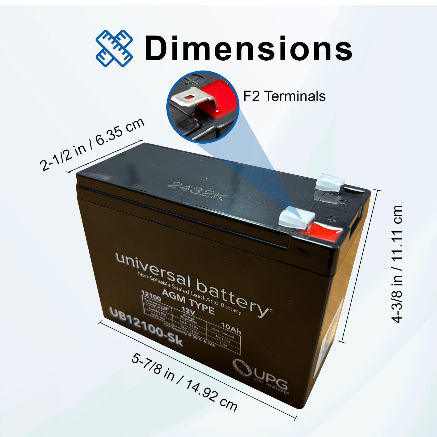 Coppia Batterie AGM 12V 10Ah SLK POWER Per Scooter Di Mobilit Upgrade Da 7ah - Foto 6