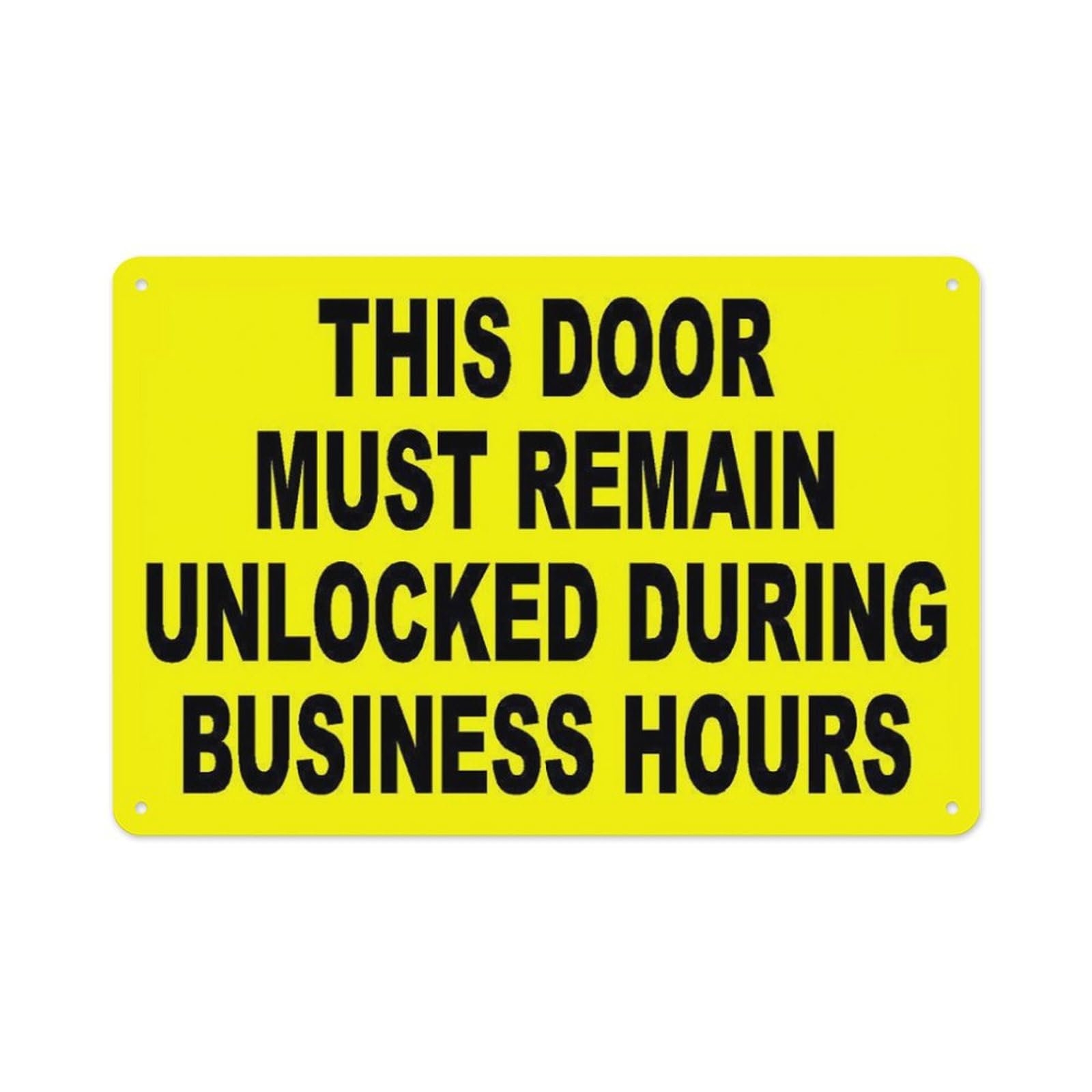 This Door Must Be Kept Unlocked During Business Hours Retro for Home Garage Farm Garden Bar Coffee Kitchen Wall Decor Tin Sign 8x12 Inch
