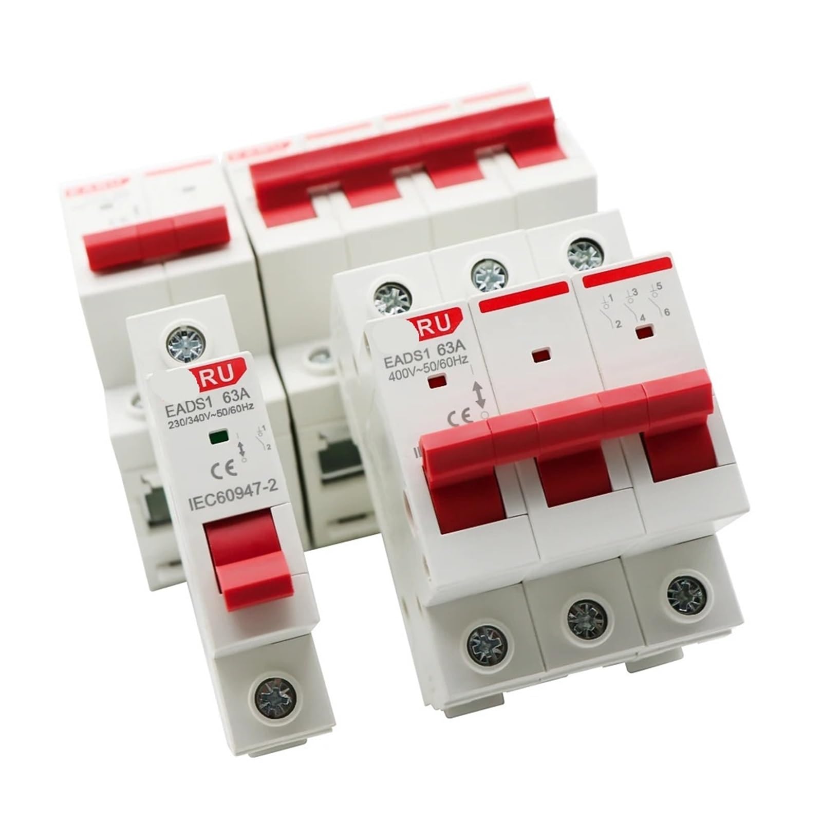Interrupteur à couteau rail DIN inverseur de source manuel pour circuit AC 400V - 6