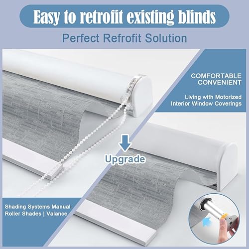 Miniatura 3 de TIPIACE Motor recargable RF para persianas enrollables de tubo de 1.496 in compatible con Alex Google Home a través de Hub (motor recargable)
