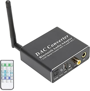 Conversor DAC Bluetooth, Conversor Digital para Analógico, Coaxial Ou Óptico para Som L R Analógico com Saída de Som de 3,5 MM, Adaptador DAC para Home Theater, Ensino
