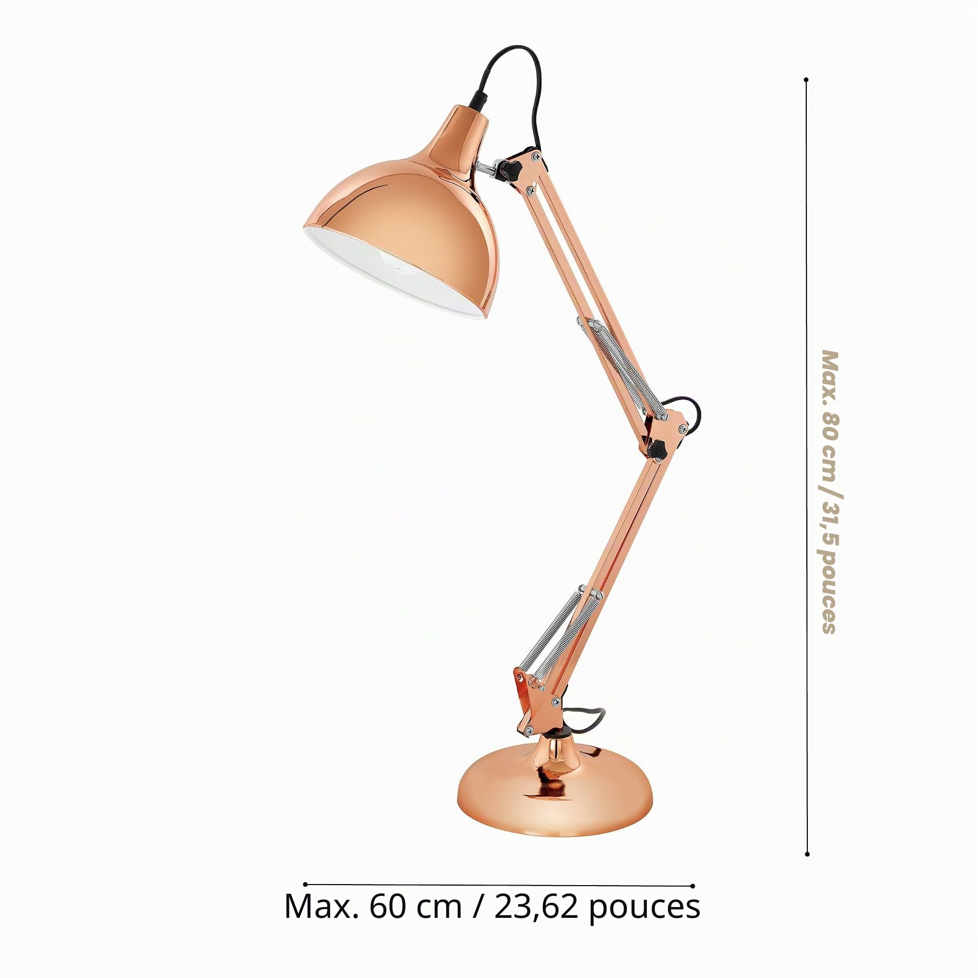 EGLO Lampe de table Borgillio, lampe de bureau à flamme au design