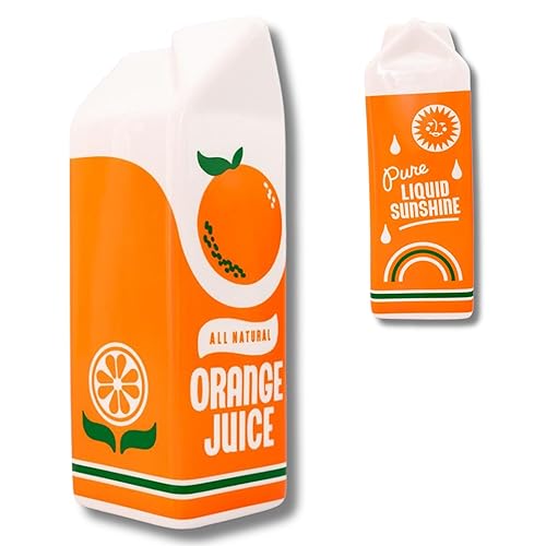 Vintage Inspired Orange Juice Vase, The Original Rise and Shine Decorative Ceramic Vase, OJ Carton, Retro/Unique/Eclectic/Novelty Accent for Home/Kitchen/Office, Orange Juice - Orange Juice