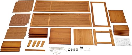 Miniatura 9 de Armario de almacenamiento de madera, armario con 1 puerta y 2 cajones, vitrina, organizador de almacenamiento de armario de cocina para dormitorio,