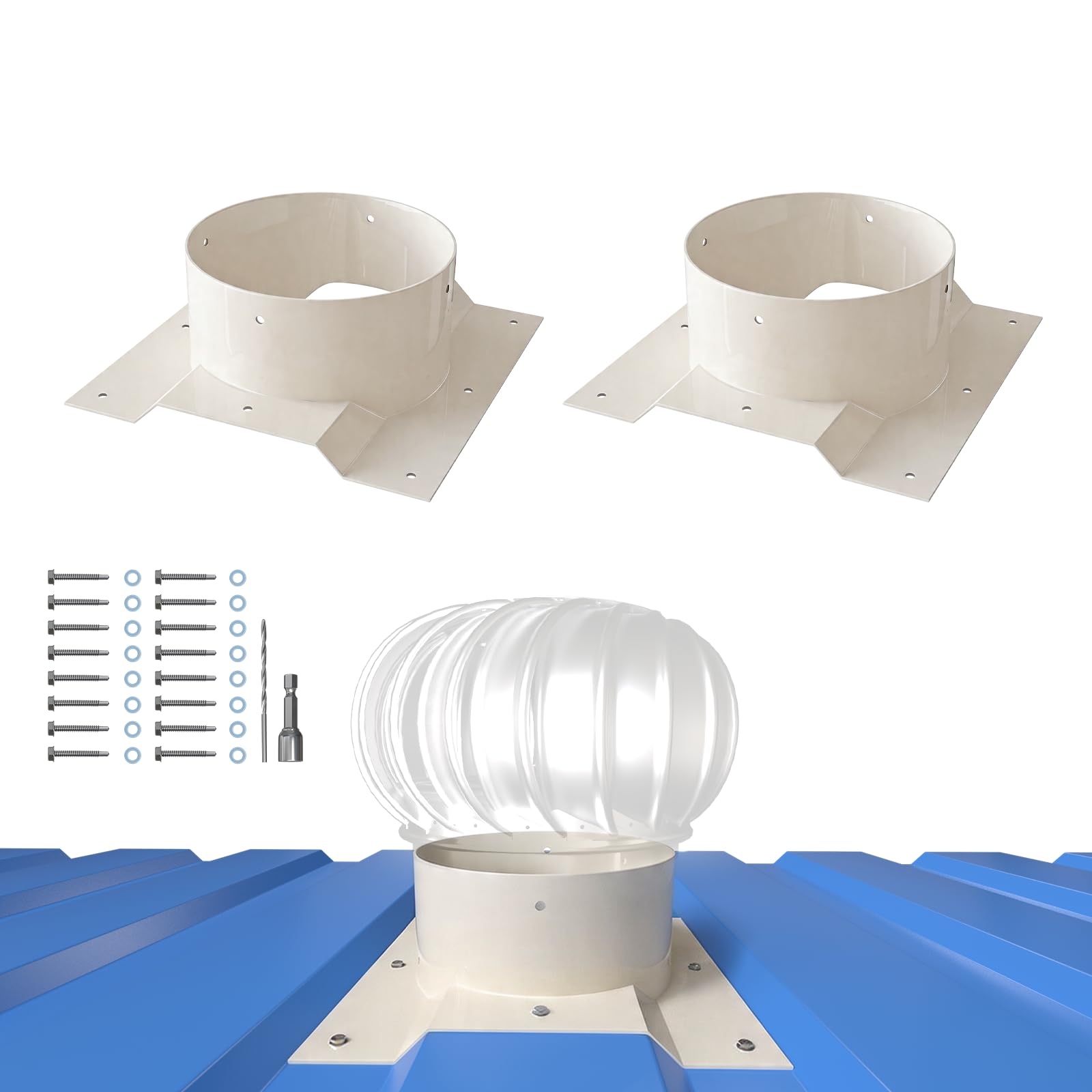 Adaptador de ventilación de 8 pulgadas para instalar extractores en tejado de contenedor