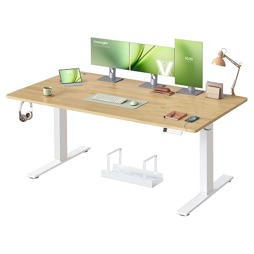 VASAGLE Bureau Électrique Réglable en Hauteur, 160 x 80 cm,