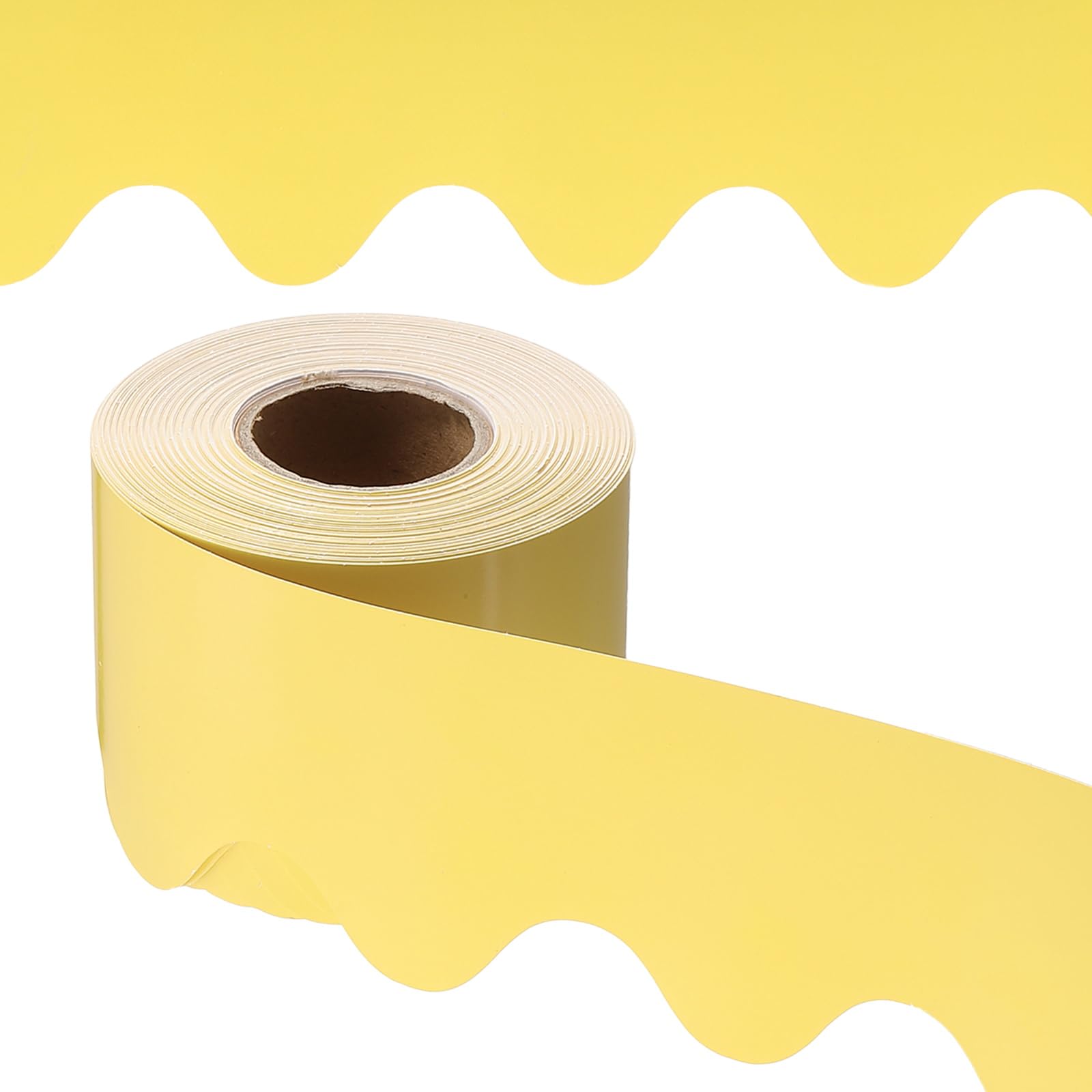 PATIKIL Bulletin Board Border, 65.5 Feet Poster Chalkboard Cork Decoration Trim Scalloped Borders Wall Decor for Classroom Office Locker, Yellow โ image 1
