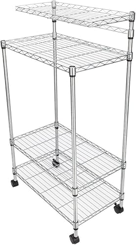Miniatura 5 de Carros de cocina con ruedas, carrito de microondas para cocina con mesa de almacenamiento, estación de desayuno, carrito de microondas con