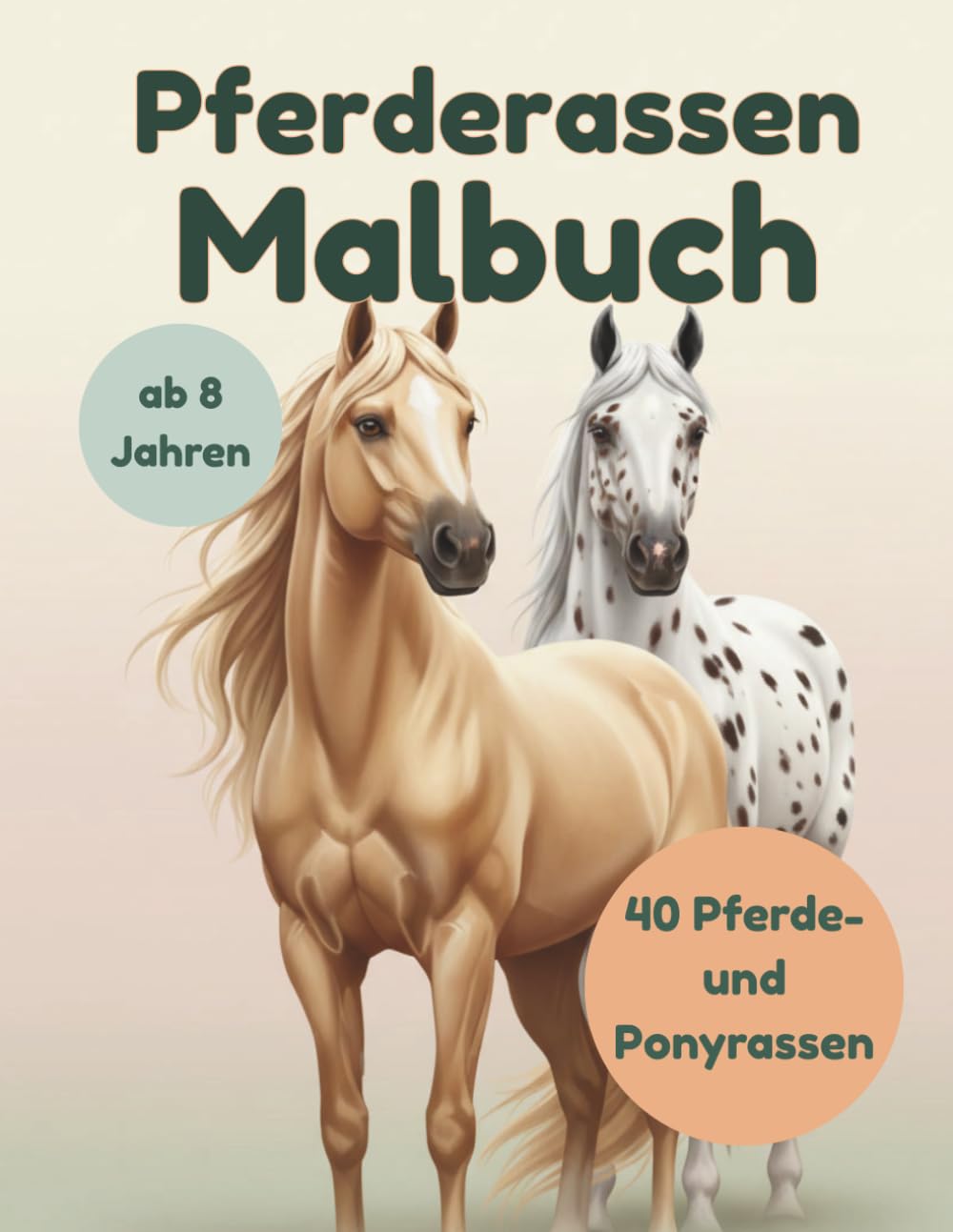 Pferderassen-Malbuch ab 8 Jahren: 40 Pony- und Pferderassen für Kinder erklärt: ausmalen und lernen