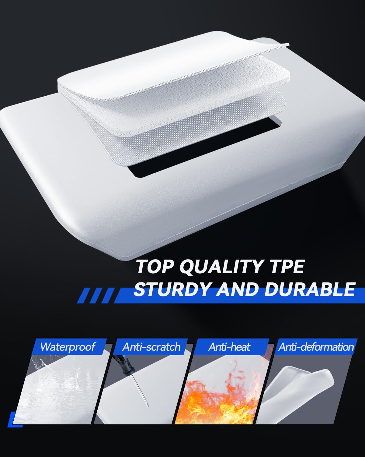 Couvercle d’Accoudoir Central pour Tesla Model Y 2025-2026 et Model 3 2024-2026 Protection en TPE Étanche et Antidérapant Tesla Juniper Highland Accessoires (Blanc)
