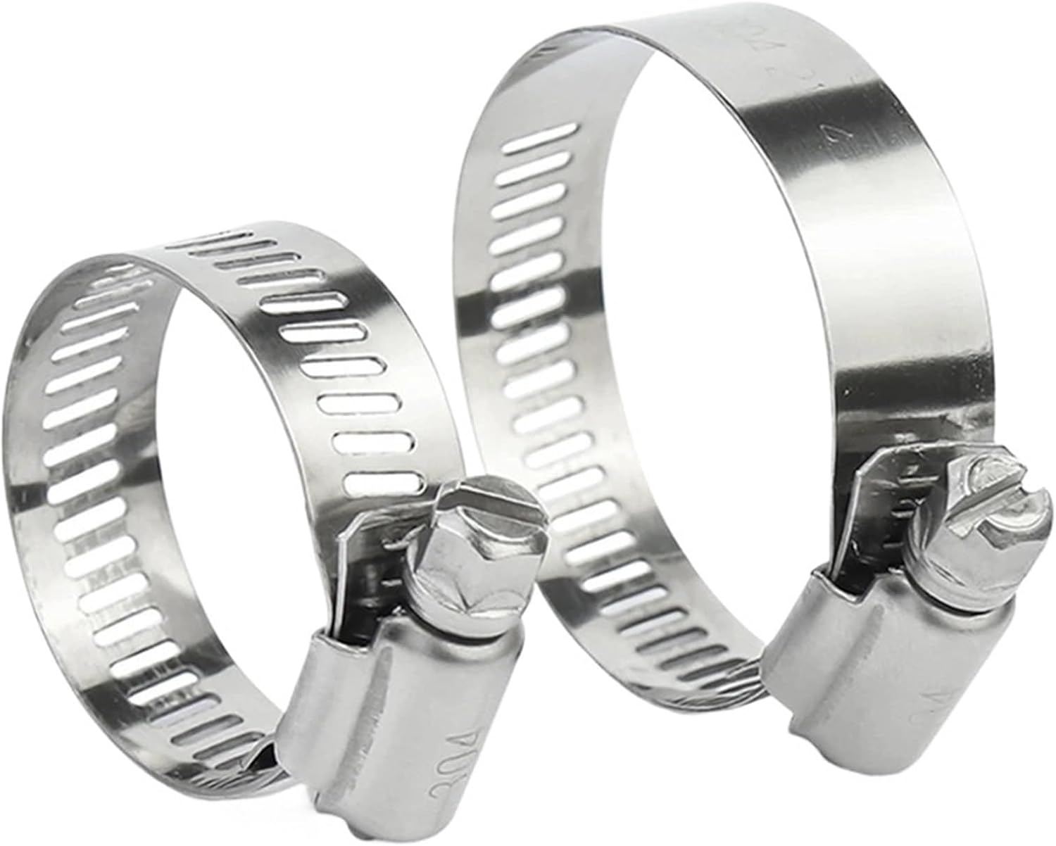 10/5pcs 6mm to 216mm Adjustable Pipe Clamps 304 Stainless Steel Hose Clips Water Pipe Car Fuel Hose Fix Pipe Clamps Throat Hoop(13-19mm (10PCS))