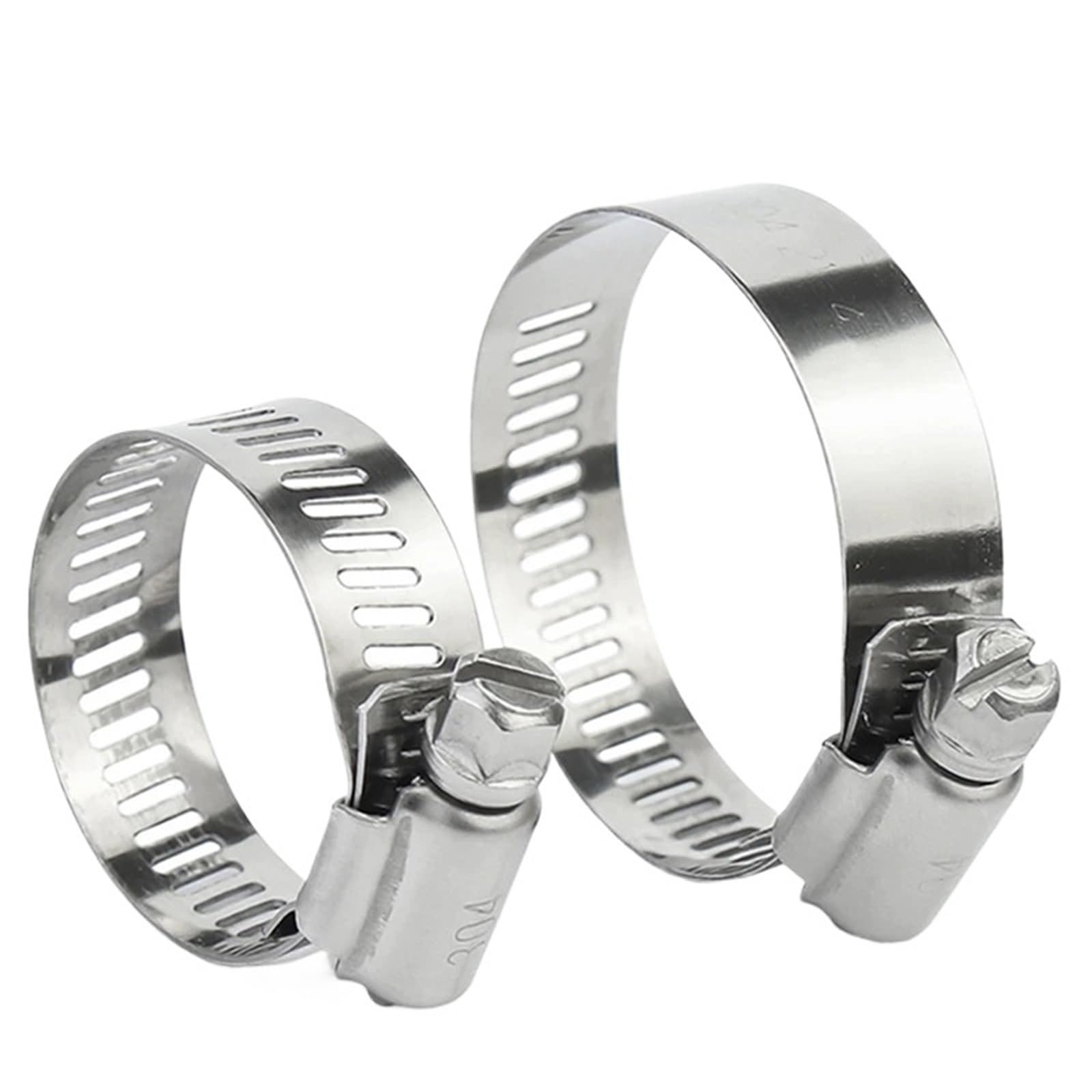 Hqycl One Color 10/5Pcs 6Mm To 216Mm Adjustable Pipe Clamps 304 Stainless Steel Hose Clips Water Pipe Car Fuel Hose Fix Pipe Clamps Throat Hoop(19-29Mm (10Pcs))