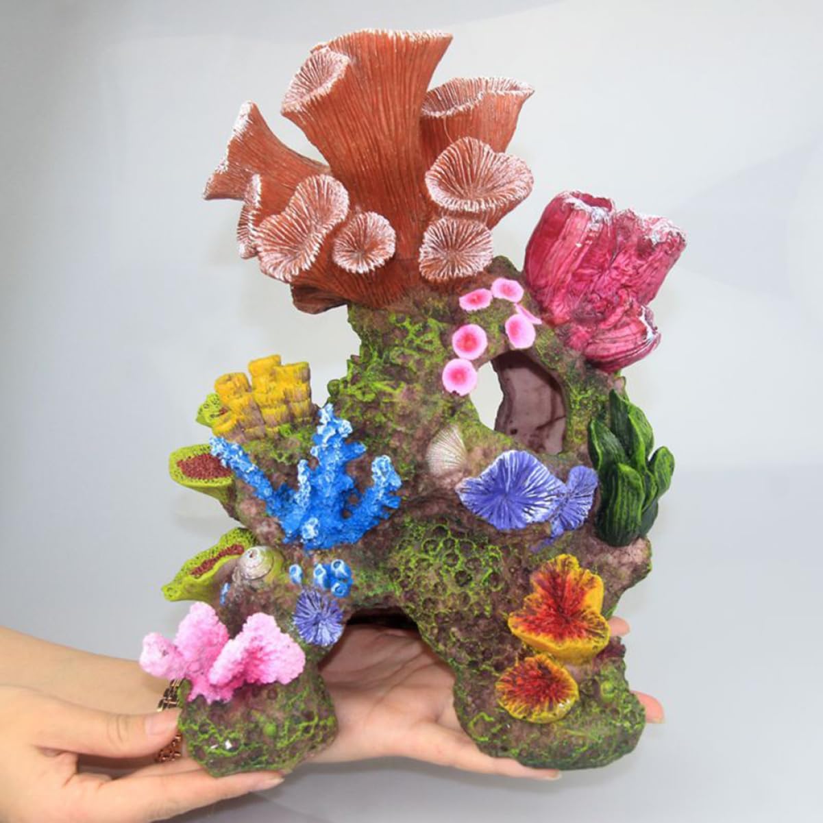 Mipcase Artificial Fish Tank Landscape Aquarium Rocks Fake Coral for Turtle Tank