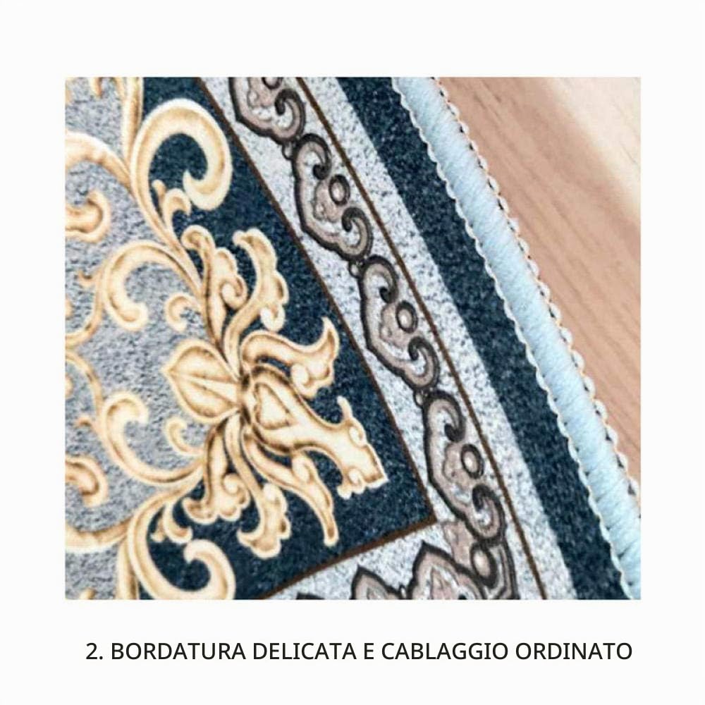 Tappeti in stile persiano della Boemia Tappeto antiscivolo per soggiorno Camera da letto Studio Tappeti rettangolari Boho Marocco Tappetini etnici tapis-Arancio blu 80x200cm