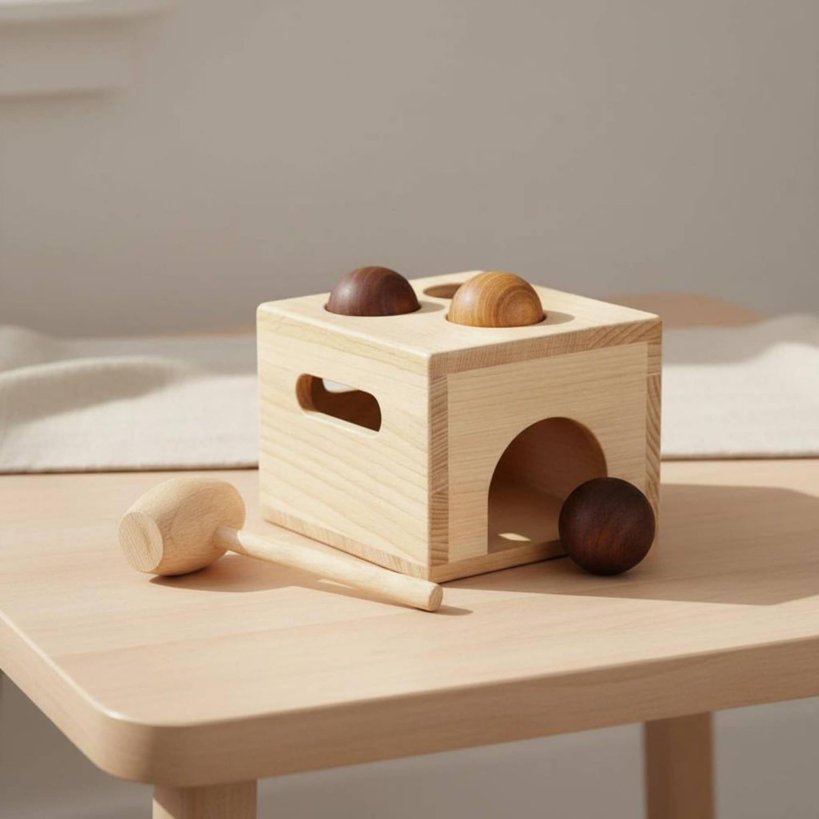Shape Learning Board Tablero de Aprendizaje de Madera Juguete de Formas Clasificador Bloques Encajables Superficie Pulida Agradable al Tacto Refuerza