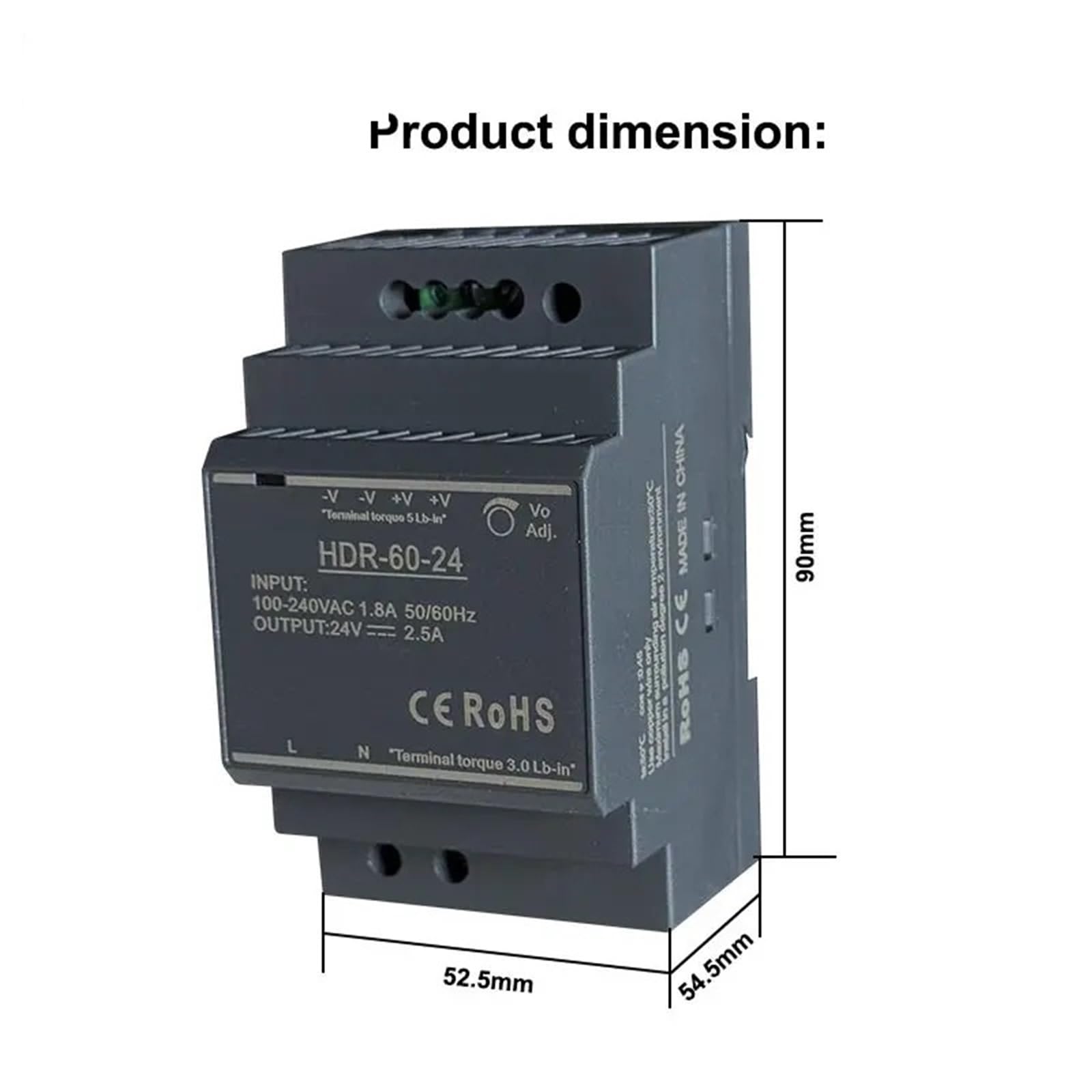 HDR-60W Fuente de alimentación conmutada ultradelgada para riel DIN