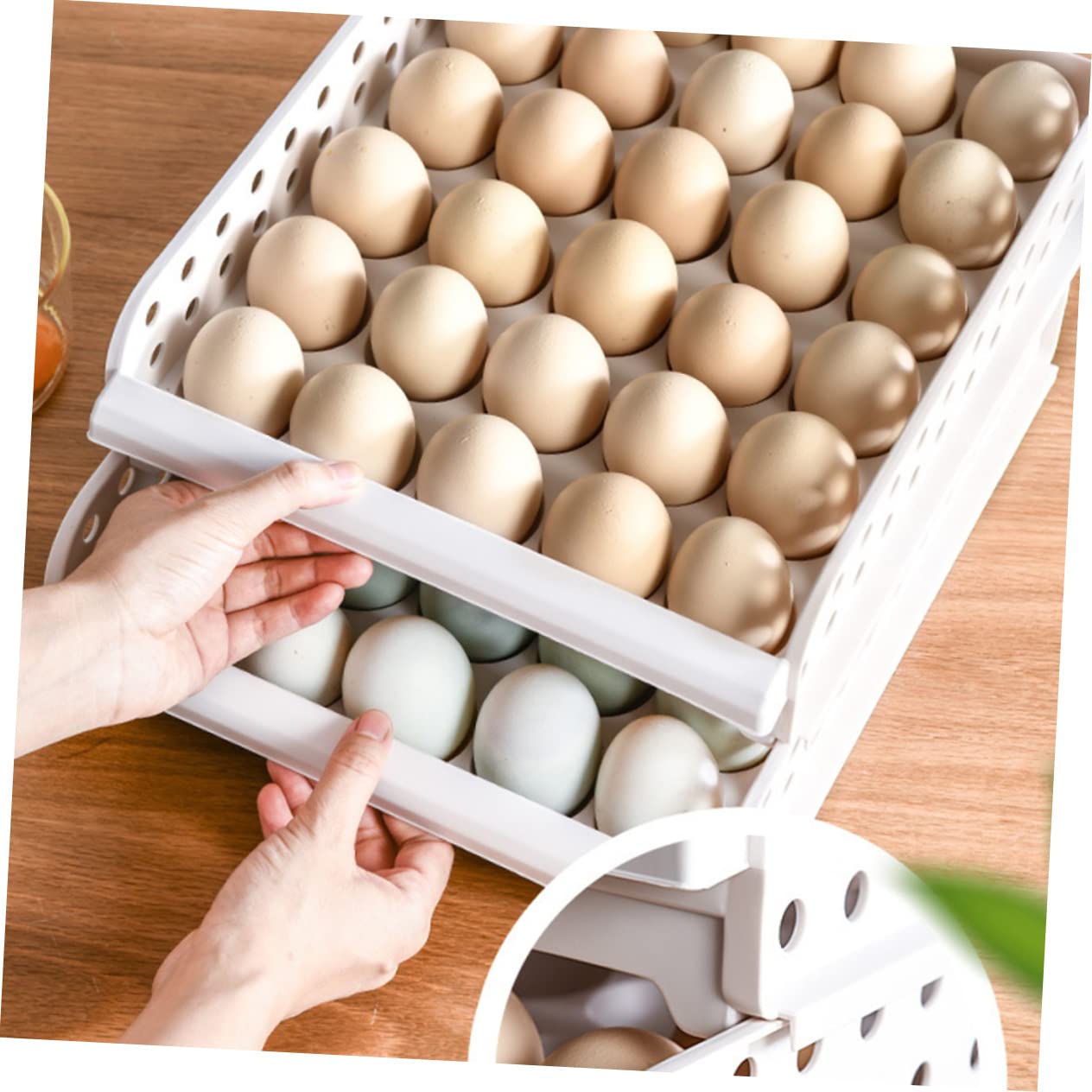 Caja de Huevos Apilable de Pp, 2 Capas 30 Huevos por Nivel