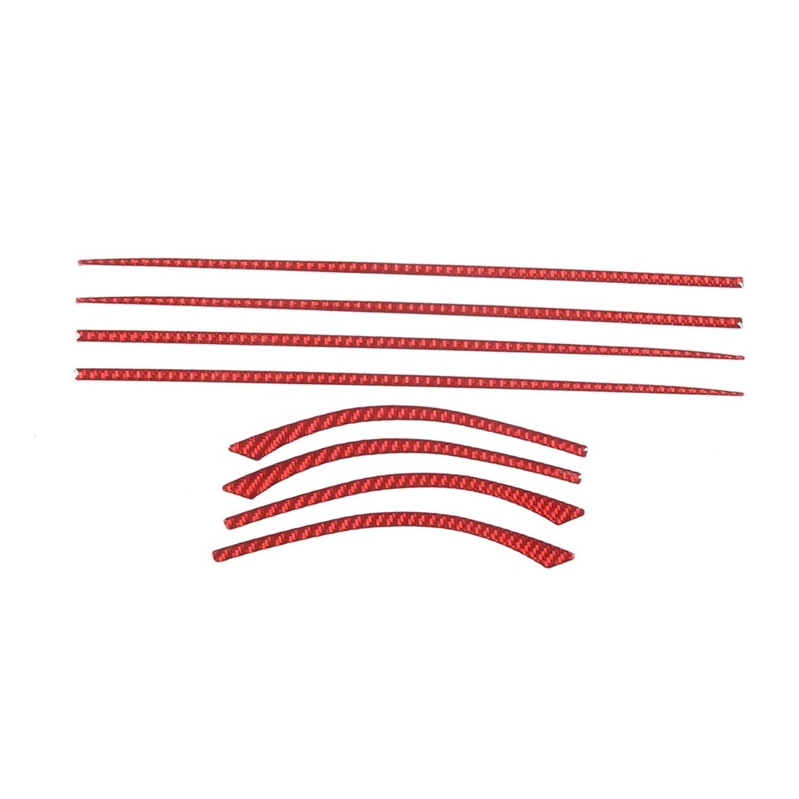 for Maserati for Ghibli 2014-2022 Soft Carbon Fiber Car Inner Door Panel Bowl Sticker Decoration Interior Accessories Car Interior Accessories(Style 2 Red)