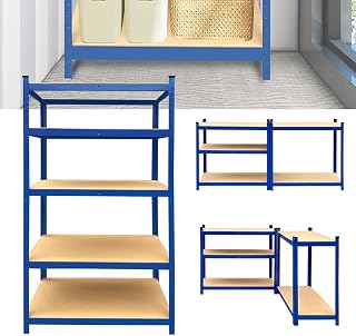 Heavy Duty 5 Tier Steel Garage Shelving Unit, Adjustable Shel,with Boltless Garage Shelving Storage,150cm x 70cm x 30cm Racking Utility Shelves Units for Home Workshop Shed Office