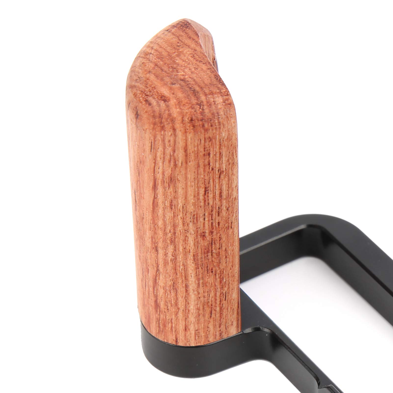Goshyda Piastra a Sgancio Rapido, Piastra a Sgancio Rapido Portatile in Lega di Alluminio a Forma di L Manico in Legno con Porta per Scarpe Fredde, per Fuji X100V