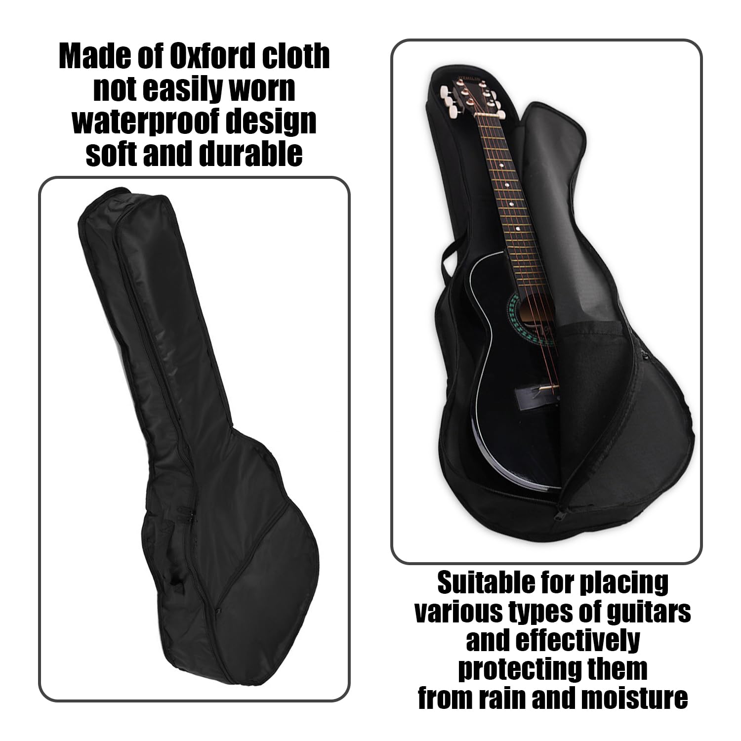 1 wodoszczelna torba na gitarę, 1 zmieniacz strun trzy w jednym, walizka na gitarę akustyczną, torba do przechowywania gitary, torba performance, czarny, jeden rozmiar, Nowoczesny