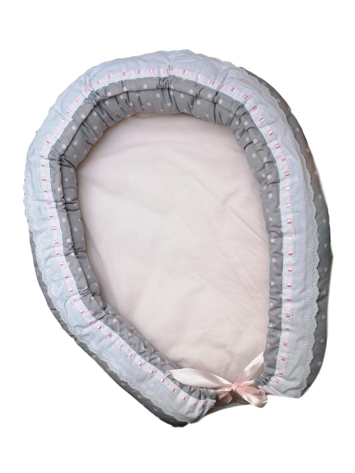 NIDO BEBE O REDUCTOR CUNA COJIN NIDO CAPAZO CUNA (GRIS ROSA)