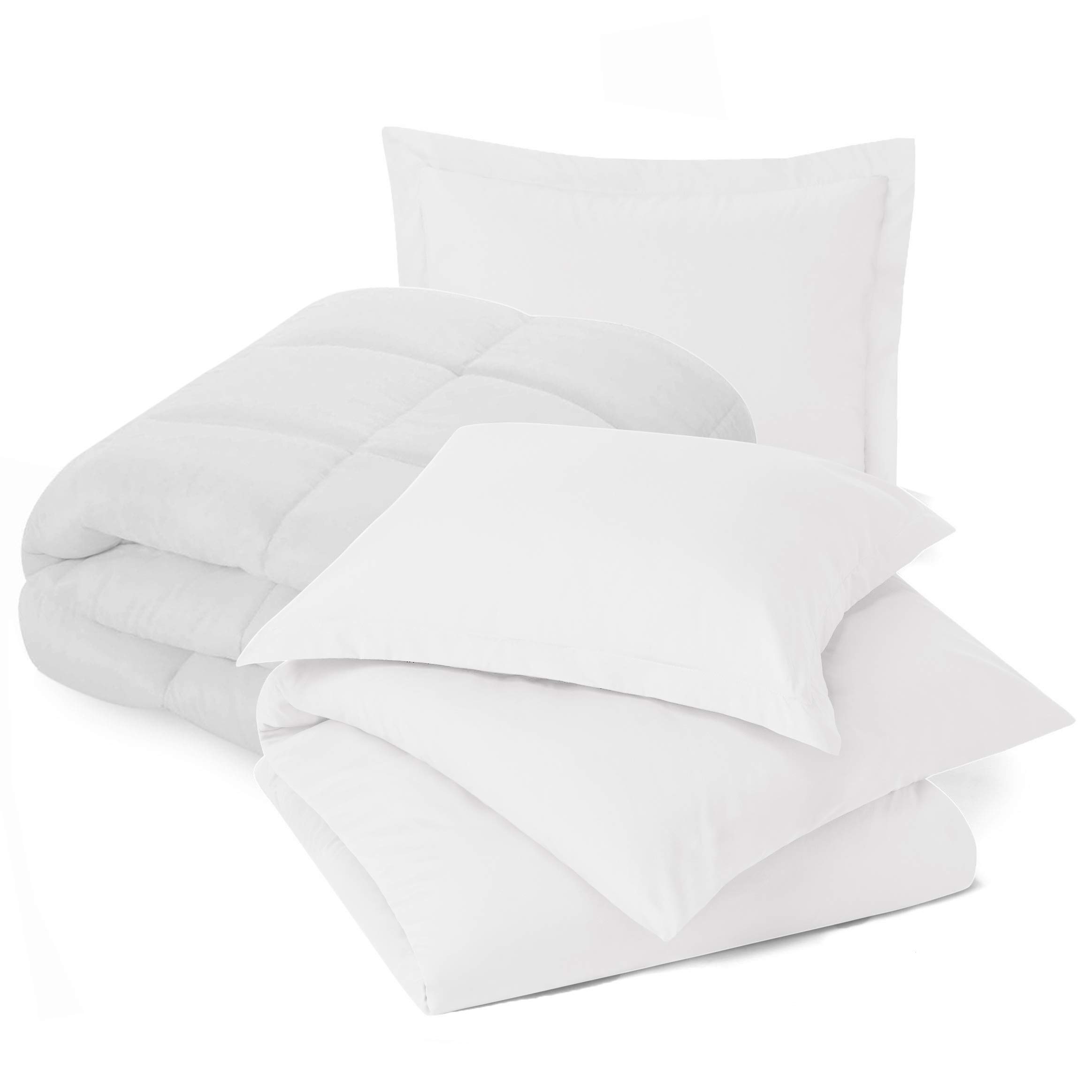 Nestl - Queen Bedding Set with Comforter – Comforter Set for Queen Bed; Duvet Cover Set, White Comforter Queen Size Set – Microfiber Duvet Cover, Comforter, and 2 Pillow Shams