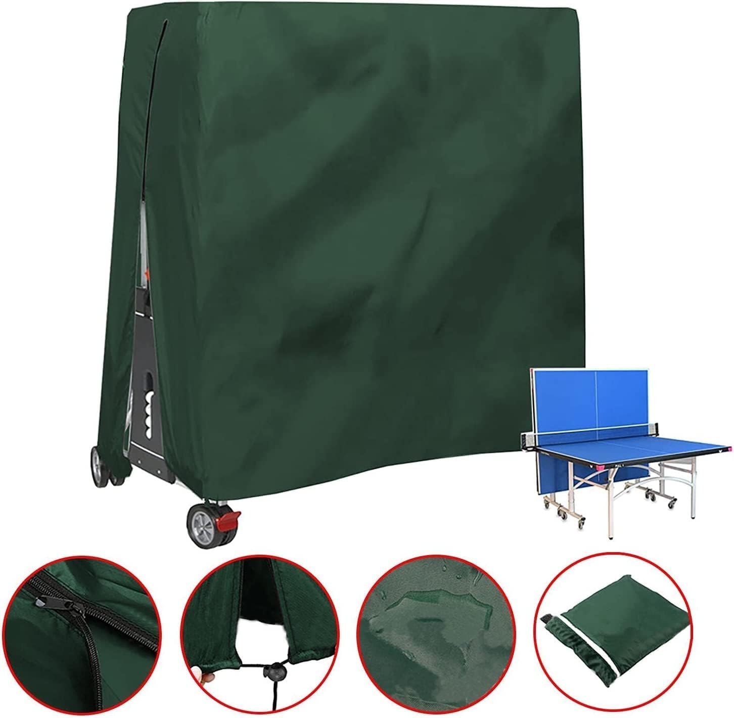 Copertura per Tavolo da Ping Pong , Coperture Protettiva perTavolo Ping Pong da Interno Esterno, ImpermeabileTelo di Protezione per Tavoli da Ping Pong per Esterni con Cerniera(Size:165 x 70 x 185cm