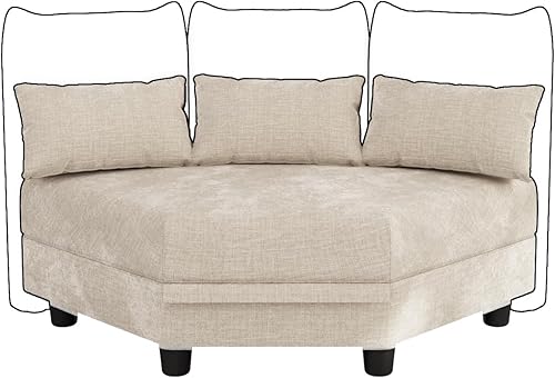 Miniatura 17 de LLappuil Reposabrazos/respaldo para sofá modular modular, personaliza sofás con ángulo ajustable, color caqui Tool Free Assembly, Flexible Layouts