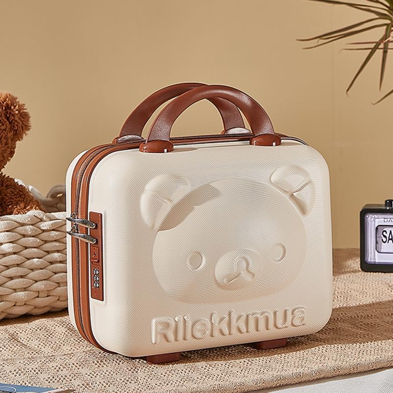 Image of Makeup Case Suitcase, Mini Bag, Mini Hard Shell Travel Luggage, Women Portable Water Proof Carrying Suitcase, Organizer Bag, Small Hard Shell Cosmetic Lugge Bag, Water Proof (T-White)