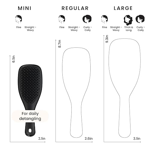 Miniatura 7 de Tangle Teezer Ultimate Detangler - Cepillo desenredante para el cabello, elimina los nudos y evita daños, minicepillo para viajes, manos pequeñas y