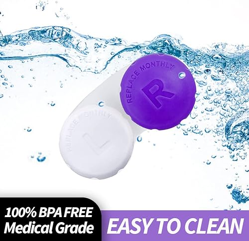 Miniatura 3 de Fundas para lentes de contacto para viajes, uso diario, 12 unidades, negro, azul, gris, azul marino