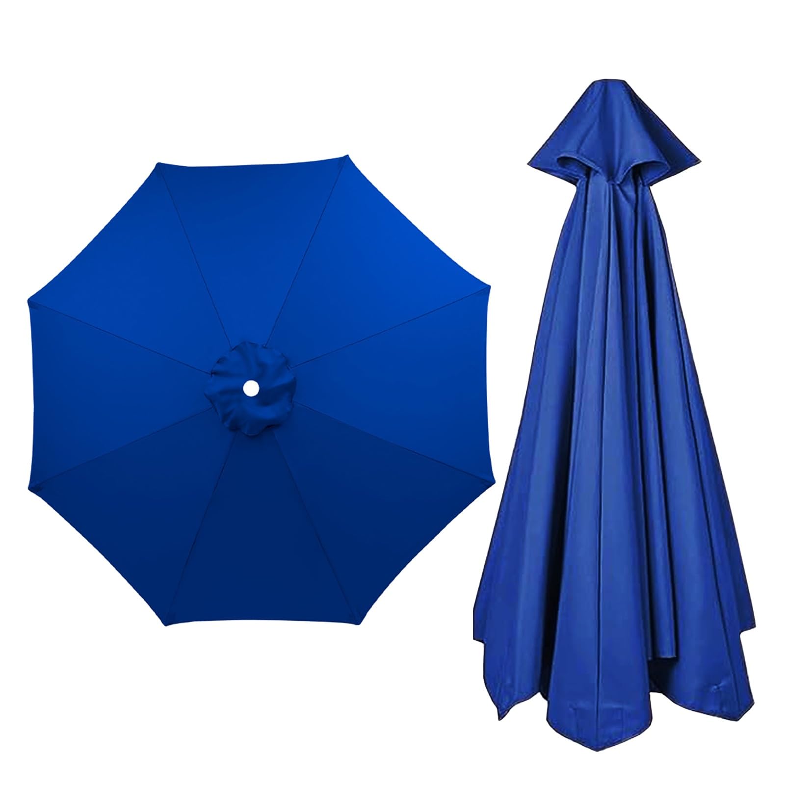Garden Umbrella Parasol Top Fabric Cover Sunshade Cloth, 6 8 Ribs 200 230 250 280 300 350 CM, Large Patio Umbrella Weatherproof UVAnti, Canopy Replacement Cantilever Parasol Cover(Dark-blue,2.7M/8Ribs