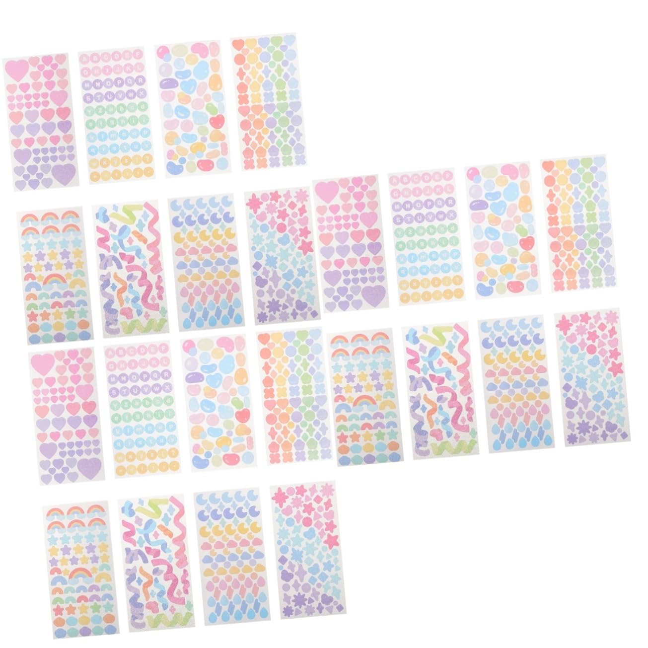 STOBOK Blätter Taschenmaterialaufkleber Scrapbooking-Aufkleber Herz-Scrapbook- Haustier dekorativer bunt schmücken dekorative