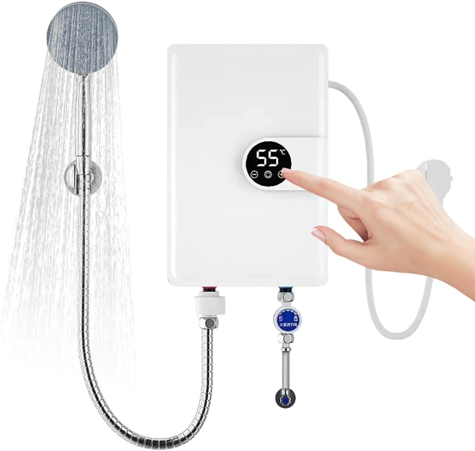 Tankless Hot Water Heater,Digital Display Heating - Waterproof Electric Water Heater,for Sink Rv Kitchen Pool Outdoor Indoor Tub