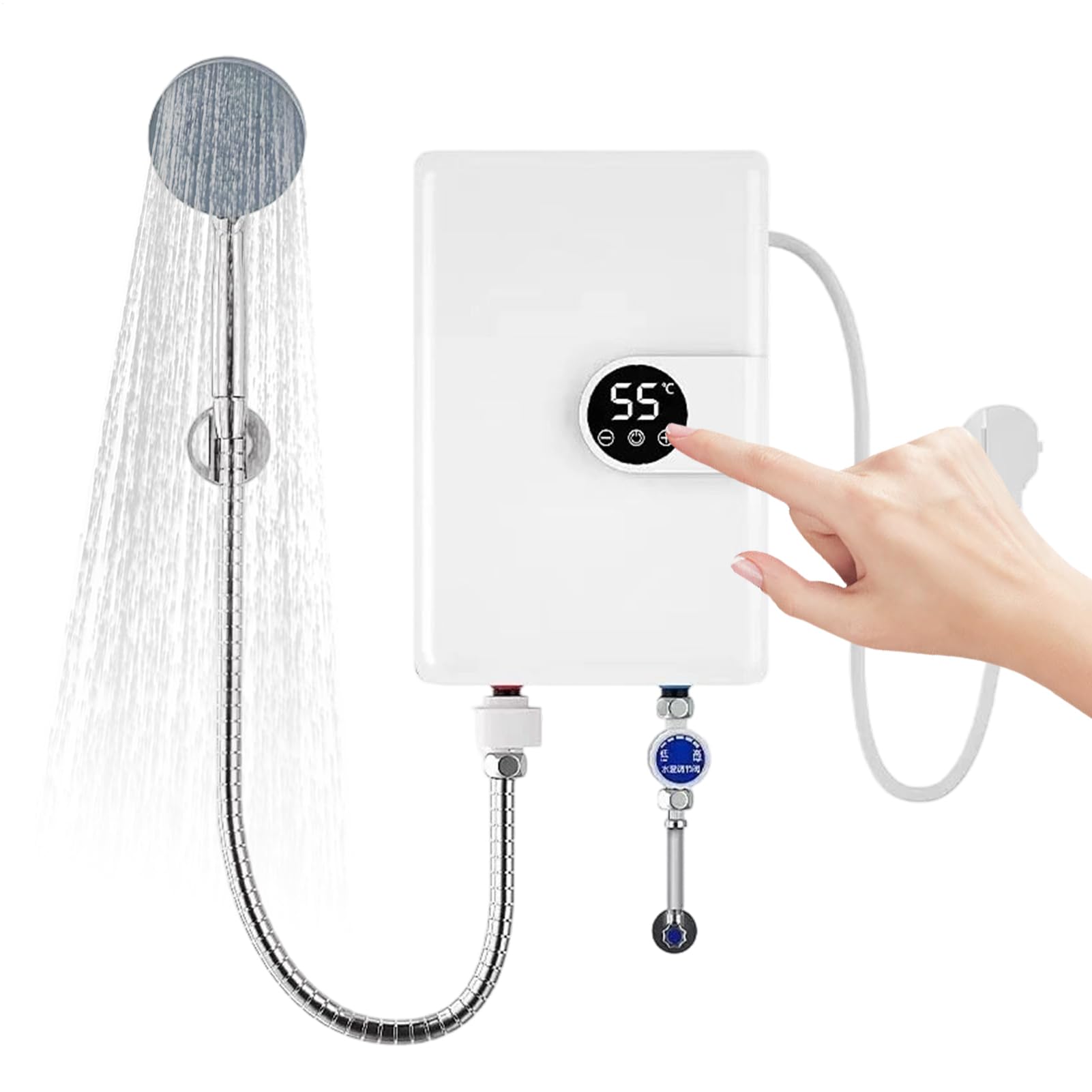 Tankless Hot Water Heater,Digital Display Heating - Waterproof Electric Water Heater,for Sink Rv Kitchen Pool Outdoor Indoor Tub