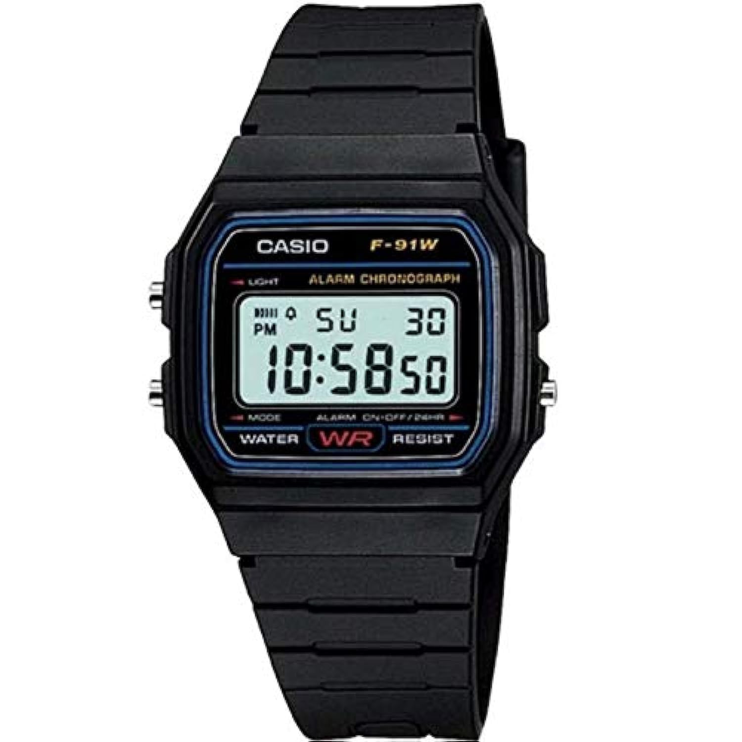 Casio Watch for Men - Digital Resin Band - F-91W-1HDG