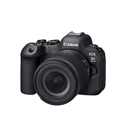 Canon EOS R6 Mark II Mirrorless Camera RF24-105mm F4-7.1 is STM Lens Kit, Full-Frame Hybrid Camera, 24.2 Megapixel CMOS Sensor, Photo and Video Capabilities, Black