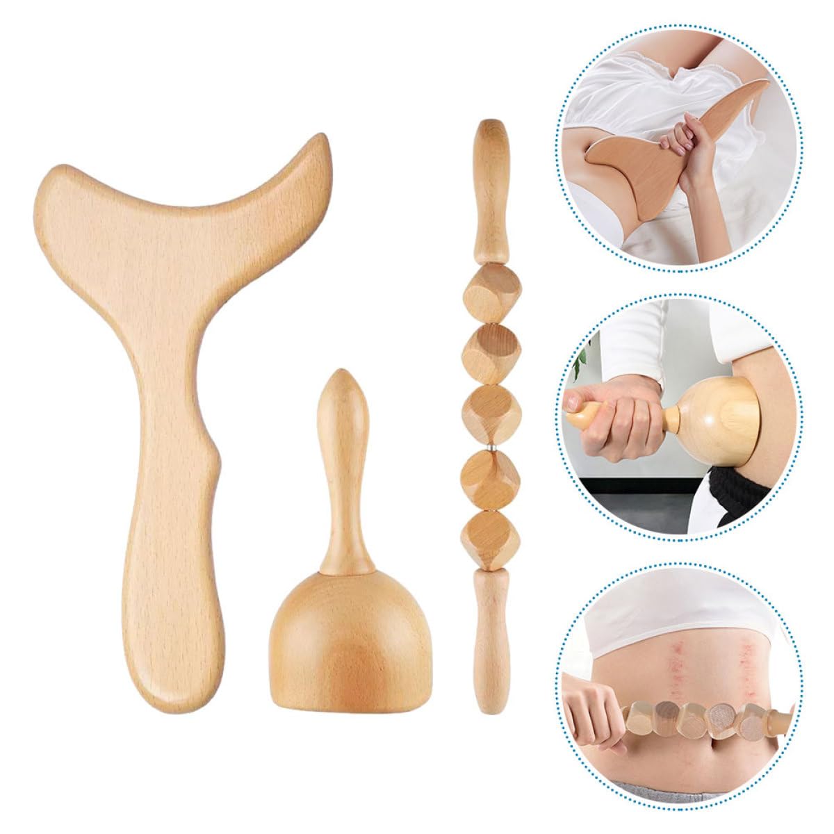 STOBAZA Set 1 Massaggiatore in Legno per Acupoint Rullo e Tavoletta da Massaggio Portatile Leggero per Adulti Design Unico per Relax e Benessere a Casa
