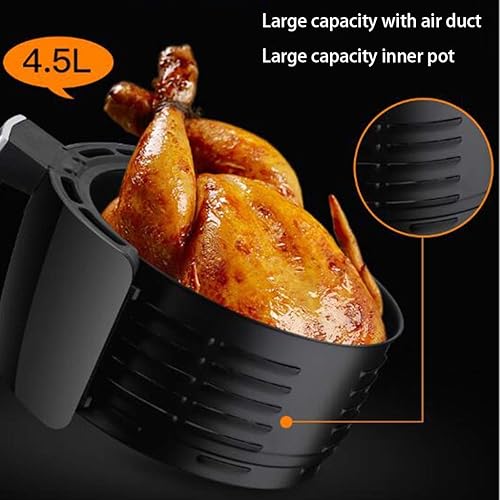 Miniatura 2 de ZYCSKTL Freidora de aire de gran capacidad, freidora de aire inteligente sin humo, freidora de aire saludable y baja en grasa (color negro, tamaño