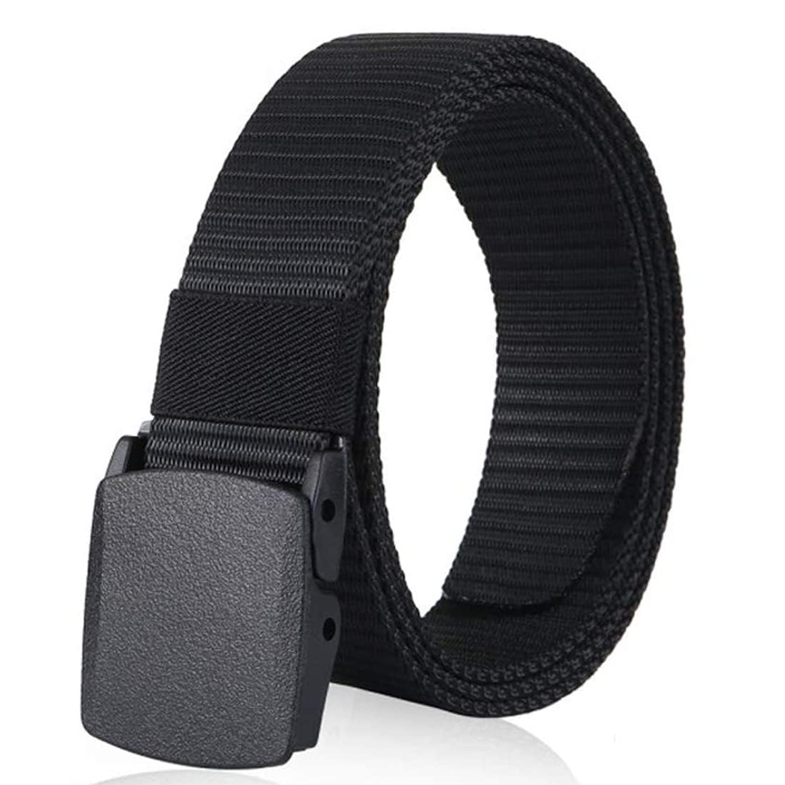 Tactical Nylon Web Belt, Black, Lightweight Plastic Buckle, No-Snag Design, Airport-Friendly, 120cm-image-18