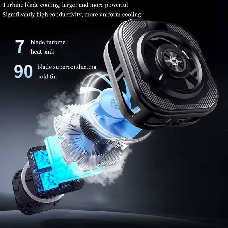 Image of BKN SL-39 Fast Ultra Cooling Mobile AC Fan Magnetic Radiator | Mobile Cooler with Back Clip USB Powered Fan Cooling Radiator Game Cooler -3 degree for Mobile Phone Gaming, Live Streaming