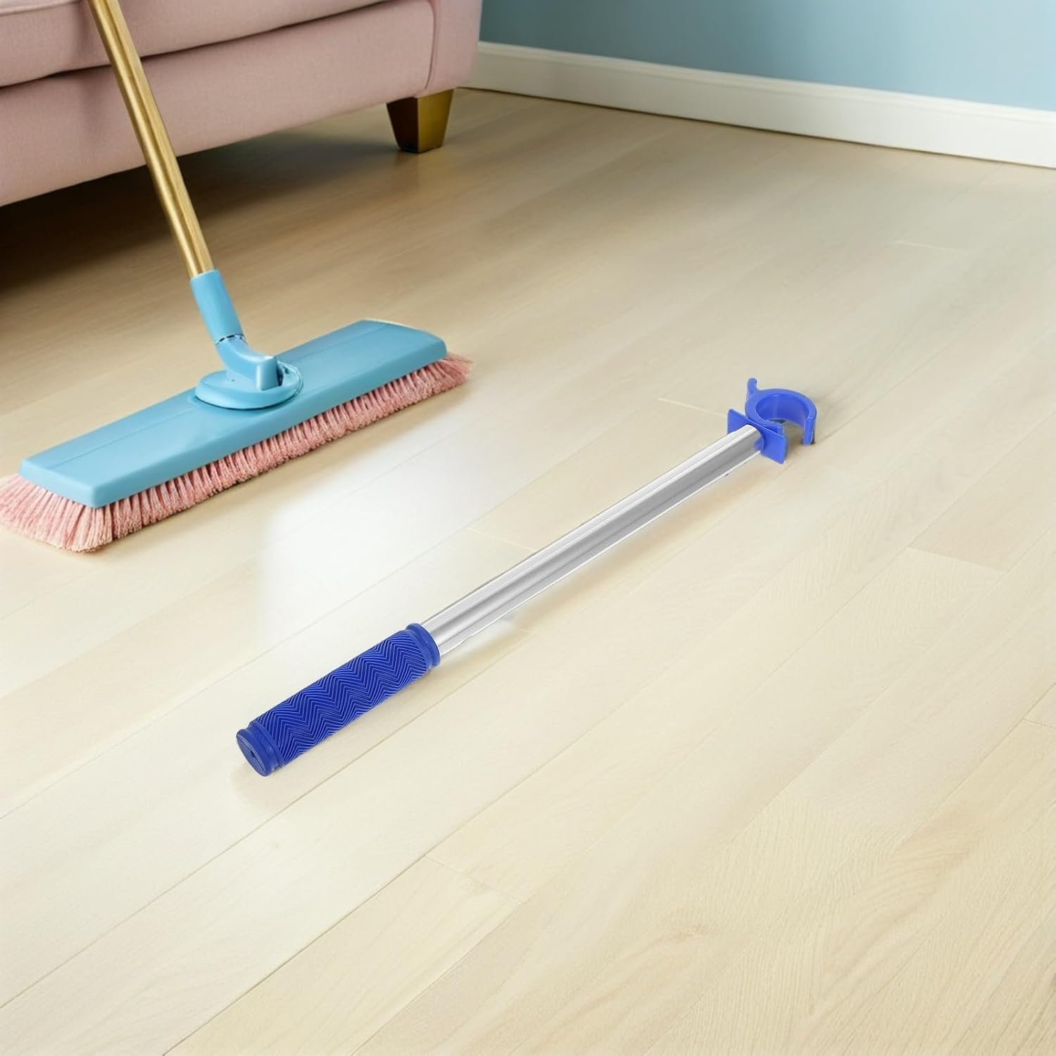 Blue Window Opener Pole, Plastic Metal Push Pull Rod