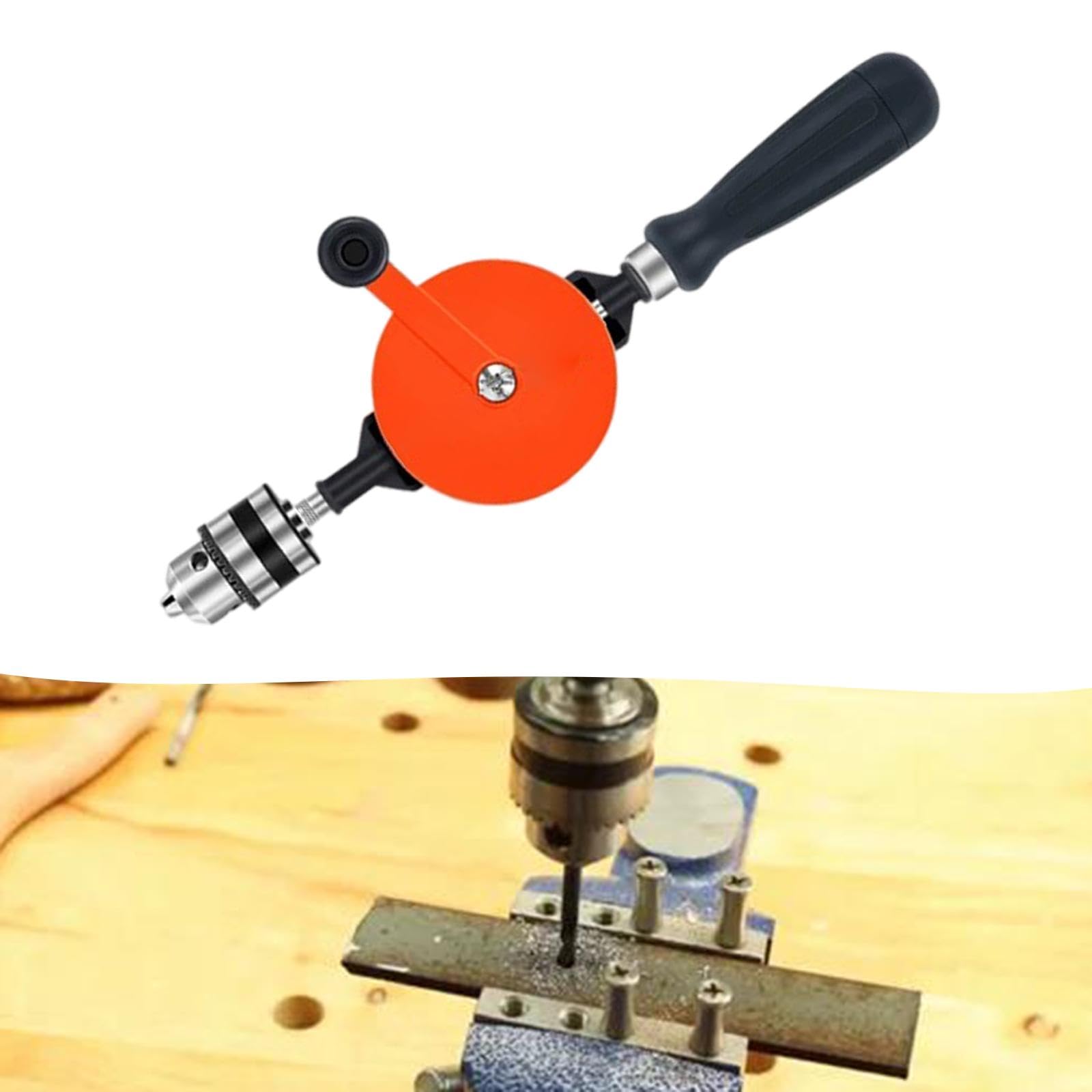 Taladro Manual de Doble Velocidad Fácil de Usar para Trabajar con Madera, Acero Y Metal. Una Herramienta Portátil Ideal para Proyectos de Bricolaje Y, estilo a