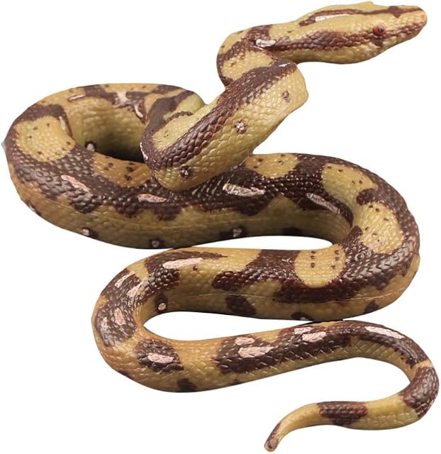 TOYANDONA Realistic Snake Toy High Simulation Rubber Fake Snake Toy Python Model Toy for Garden Props and Halloween Tricky Creepy Prank