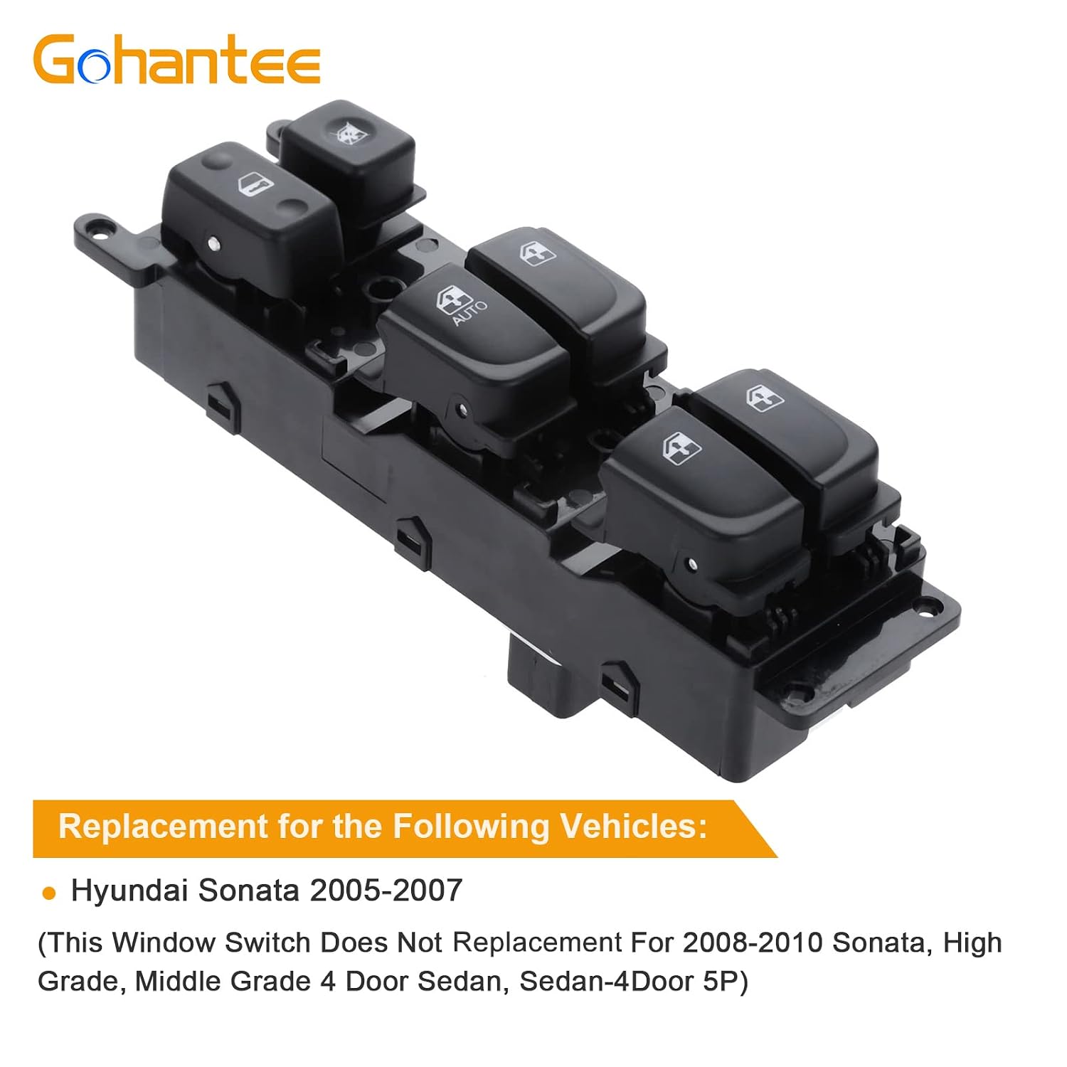 Power Window Master Control Switch Replacement for Hyundai Sonata 2005-2007 Replaces 93570-3K010 Front Driver Side Button Door Lock Switch