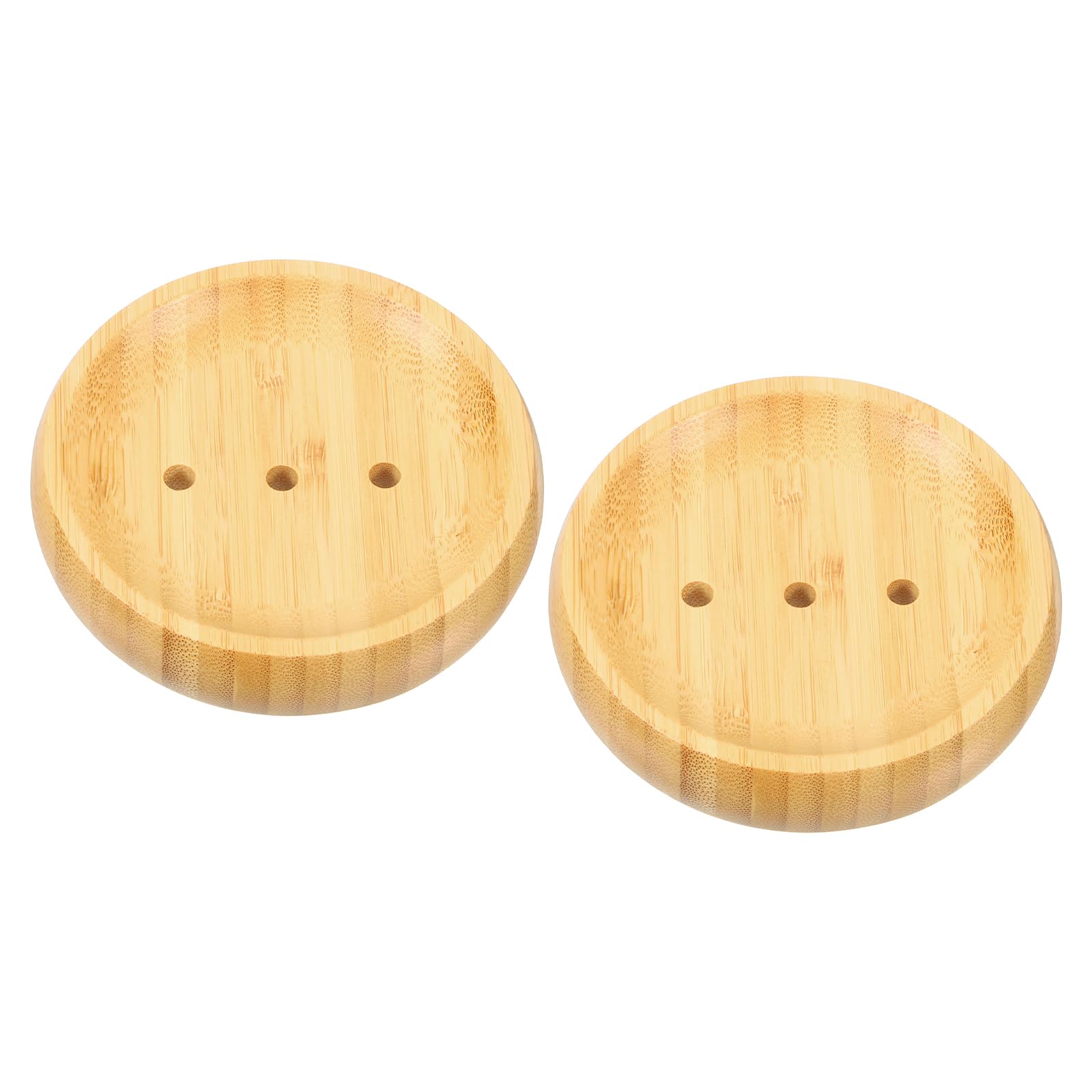 Porte-savon en bois de bambou auto-drainant anti-eau stagnante x2