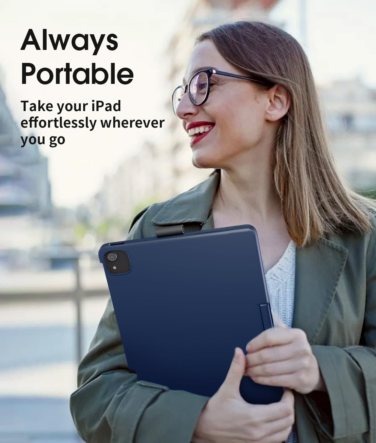 Baisla iPad 10th Generation Case with Keyboard 10.9"& iPad 11th (A16) & iPad Air 11 (M3/M2), Multi Trackpad, 360 Swivel & Rainbow Backlit for iPad Air 5th/4th,iPad Pro 11 4th/3rd/2nd/1st - Blue